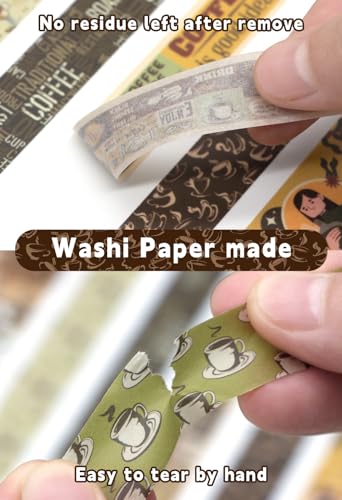 Coffee Themed Washi Tape Set (14 Count)