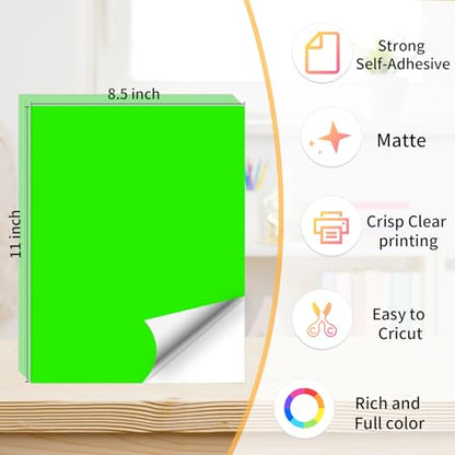Neon Green Sticker Paper Labels for Laser & Inkjet Printer