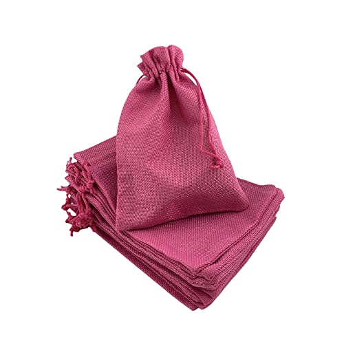 Pack of 25 Burlap Gift Bags with Drawstring Linen Jewelry Pouches Wedding Hessian Jute Bags for Birthday and Treat Pouches Party Wedding Favors Gift