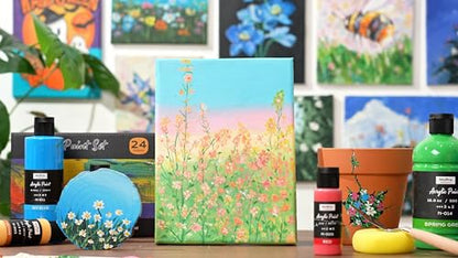 12 Colors Large Bulk Acrylic Paint Set for Artist (101.4 Fl Oz)