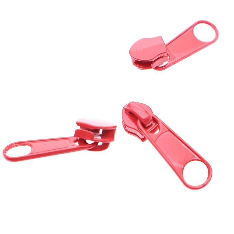 5 Red Nylon Zippers by the Yards Bulk 10 Yards Coil Zipper Tape with 25pcs Zipper Sliders for DIY Tailor Sewing Craft