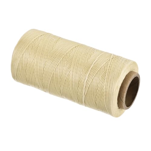 Waxed Thread 197 Yard 1mm 210D Flat Wax Thread Polyester Waxed String for Leather Sewing Hand Weaving Book Binding Home Decoration