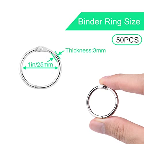 Loose Leaf Binder Rings 1 Inch Metal Book Ring Clip for Index Card