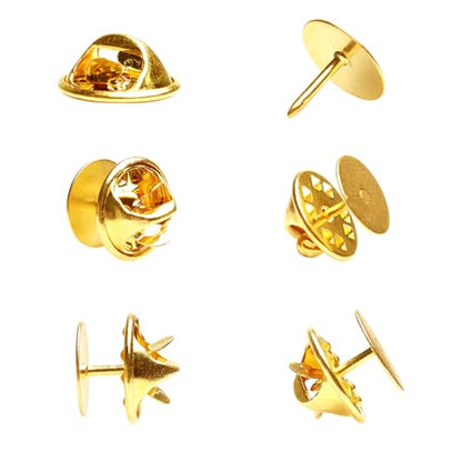 50 Pairs Premium Butterfly Clutch Pin Backs with 8mm Length 10mm Width Blank Pins for DIY Enamel Pins (100 Count)