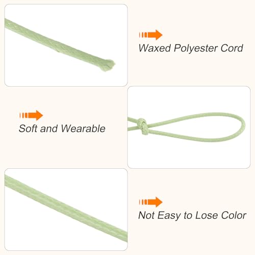 Waxed Cord 2mm Waxed Polyester Cord 98 Yard Wax String for Bracelet Making