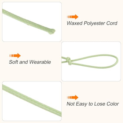 Waxed Cord 2mm Waxed Polyester Cord 98 Yard Wax String for Bracelet Making