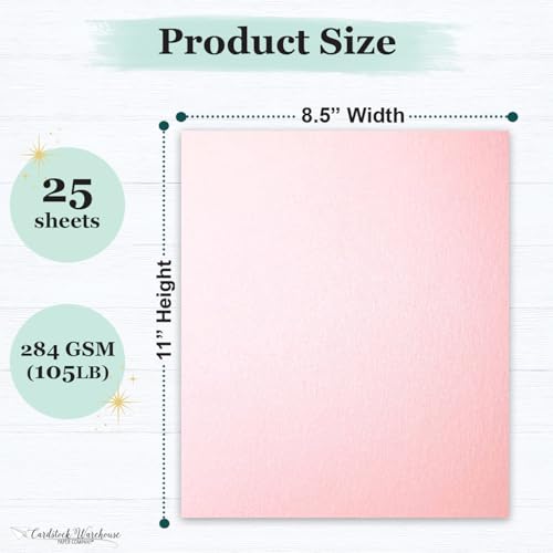 Cardstock Warehouse Stardream Rose Quartz Pink Cardstock Paper (25 Count)
