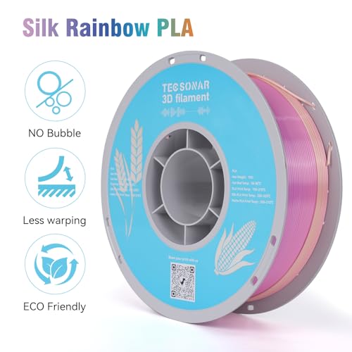 Silk Rainbow PLA 3D Printer Filament (35.274 Ounce)