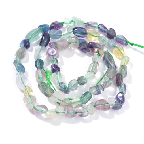 Mutilcolor Fluorite Pebble Nugget Oval Free Tumbled Stone 6