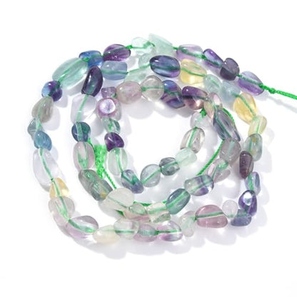 Mutilcolor Fluorite Pebble Nugget Oval Free Tumbled Stone 6