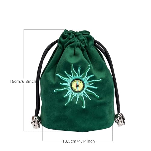 Green Large Dice Bag D&D Cute Storage Bag for Role Playing Games (2.11 Ounce)