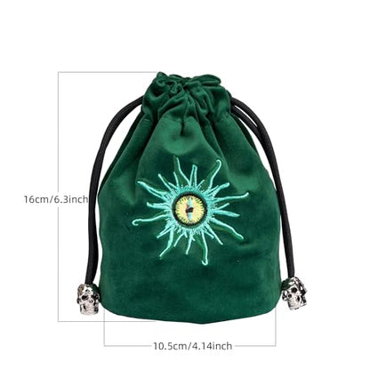 Green Large Dice Bag D&D Cute Storage Bag for Role Playing Games (2.11 Ounce)