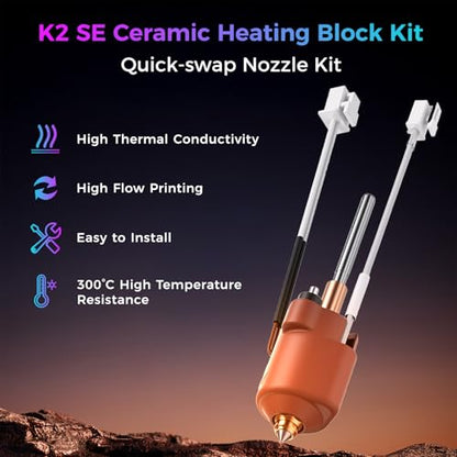 Official K2 SE Ceramic Heating Block Hotend Kit