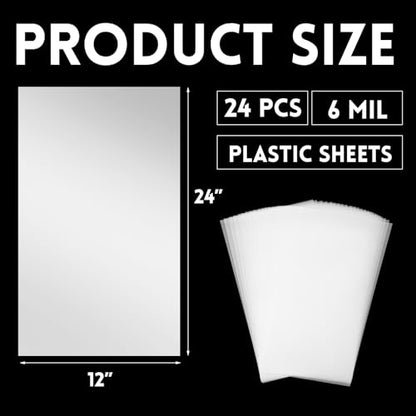 24 Pack 6 Mil Blank Stencil Sheets (48 Sq Ft)