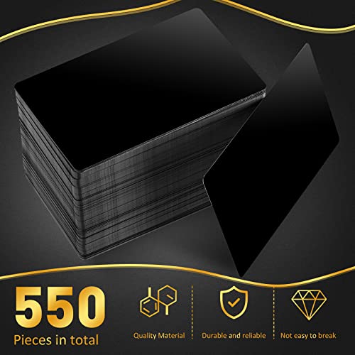 550 Pcs Metal Business Cards Engraving Aluminum Plates for Crafting Multipurpose Metal Sheets for Crafting 0.01 Inch Thick Blank Business Cards for CNC Engraver Laser DIY (550 Count)