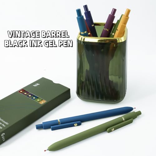 6 Pcs Gel Pens 0.5mm Quick Dry Black Ink Pens Fine Point Smooth Writing Pens (6 Count)