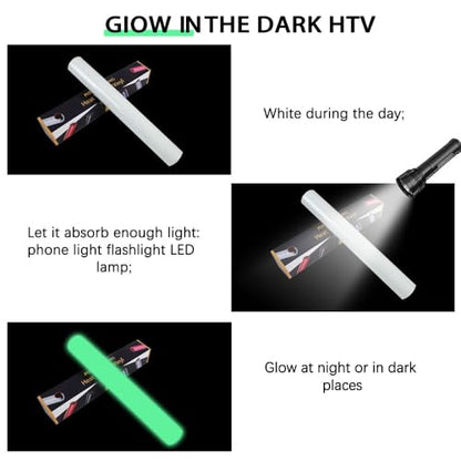 RENLITONG Luminous Green Glow in The Dark Heat Transfer Vinyl HTV Rolls (11.2 Ounce)