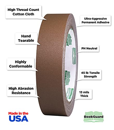 1 Inch Tan Book Repair Cloth Tape 15 Yard Roll