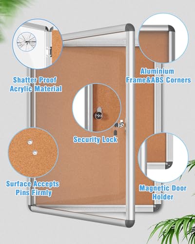 2 Pack 26"x20" Enclosed Bulletin Board (2 Count)