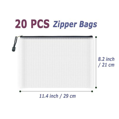 20pcs Mesh Zipper Pouch Bags (20 Count)