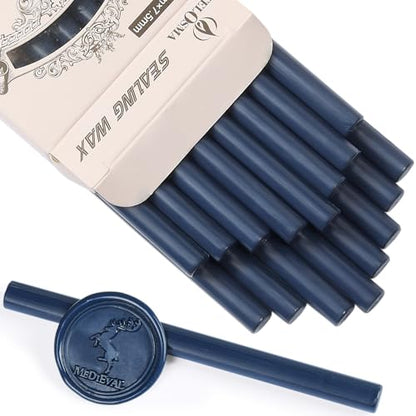 Navy Blue Mini Glue Gun Sealing Wax Stick for Metal Stamp (16 Count)