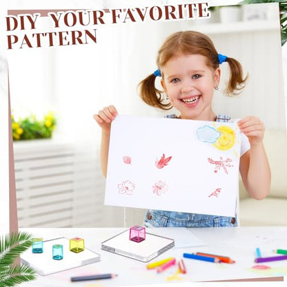 7 Pcs Acrylic Stamp Blocks Set with Grid Lines