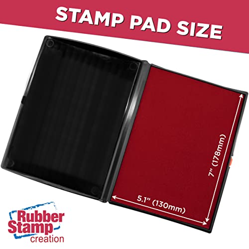 Extra Large Premium Crimson Red Ink Stamp Pad