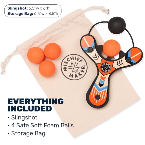 Mischief Maker® Wooden Slingshot for Kids with Soft Foam Balls (4 Count)