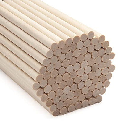 Wood Dowels Wooden Dowel Rods (100 Count)