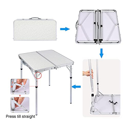 Small Square Folding Table 2 Feet Adjustable Height