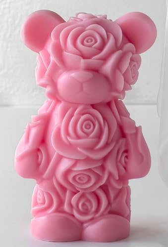 Rose Bear Heart Cylinder Candle & Resin Mold