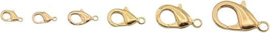 Gold Filled Alternative Findings 18K Lobster Clasps - Multi-Size Pack Secure and Elegant Jewelry Fasteners 4x9mm