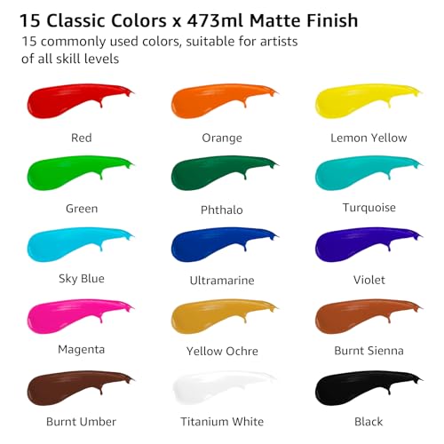 Large Bulk Acrylic Paint Set (240 Fl Oz)