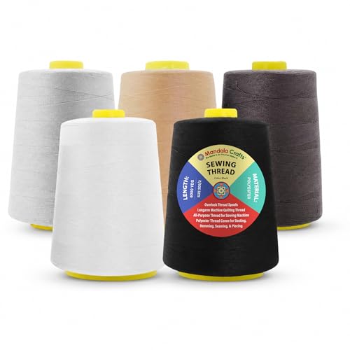 20S 2 Assorted Neutral Polyester Serger Threads (5 Count)