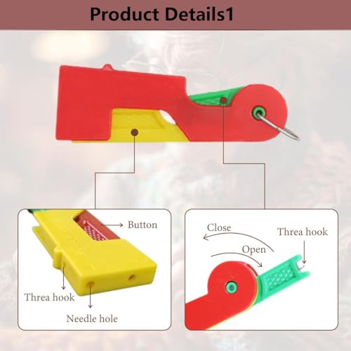 Automatic Needle Threader Set New Sewing Machine Accessories Plastic Auto Needle Threading Device Gifts for Mom and Neighbours (15 Count)