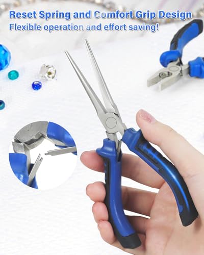 Jewelry Pliers Set Jeweler Making Tools Kit with Wood Holder (8 Count)