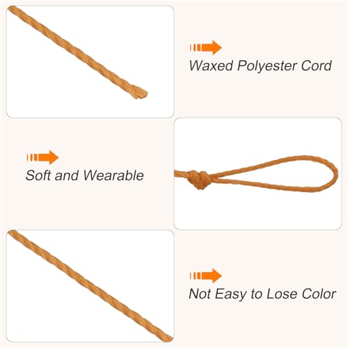 Waxed Cord 0.45mm Waxed Thread 87 Yard Wax String Leather Cord for Bracelet Making