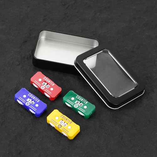 4Pcs MTG Life Counter with Metal Box