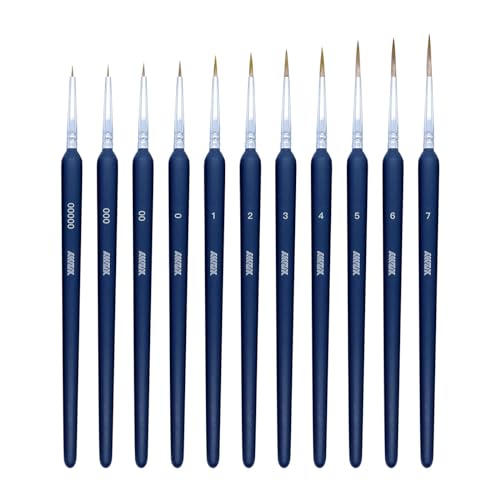 11Pcs Fine Detail Paint Brushes Set Fine Tip Paint Brush Miniature Mini Paints Brush for Watercolor