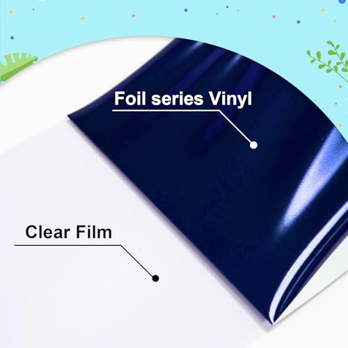Sheet Metallic Foil Heat Transfer Vinyl Royal Blue 12Inch*6Ft Bundle Chrome HTV Vibrant Colors for Stunning T