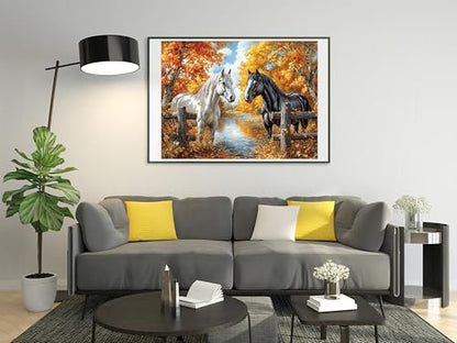 Art Crafts 14ct Counted Cross Stitch Patterns Kits Animals Horses Printed Stamped Cross Stitch Kits for Adults Needlepoint Kits