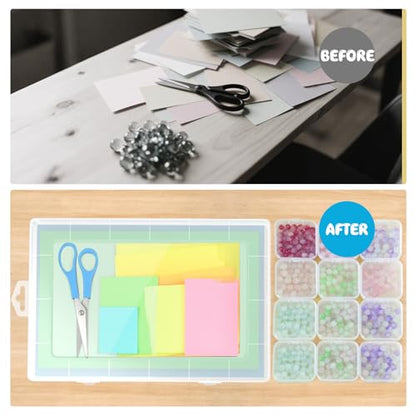 Extra Large Bead Organizer and Storage Box with 60 Small Plastic Boxes (60 Count)