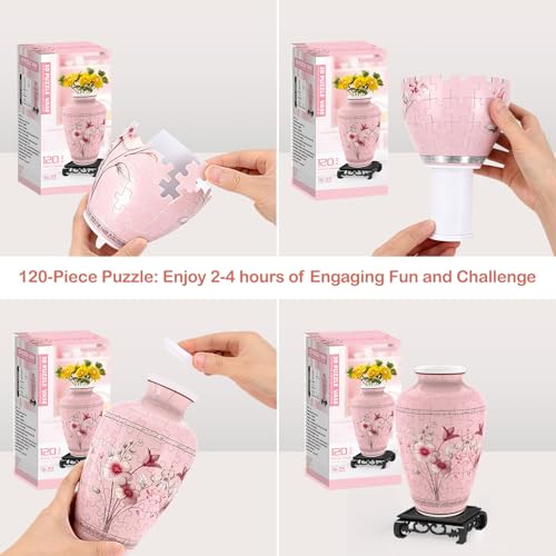 3D Puzzle Vase for Adults with 120 Plastic Pieces (120 Count)