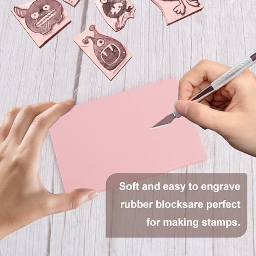 25 Pcs 4"x6" Rubber Linoleum Stamp Carving Blocks for Printmaking (25 Count)