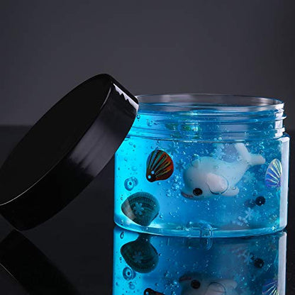 12 Pack 6 oz Plastic Container Jars with Lids Round Clear Travel Cosmetic Container Slime Jars for Toiletries (72 Count)
