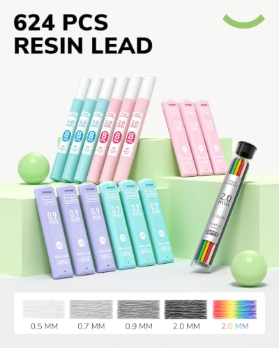 36PCS Mechanical Pencil Set with 624 Lead Refills