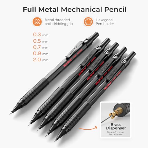 Black Art 5PCS Mechanical Pencil Set (5 Count)