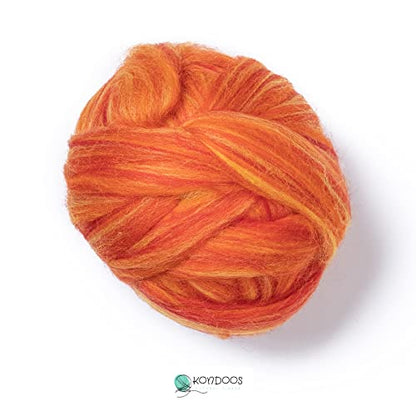 Multi Colored Natural Wool roving