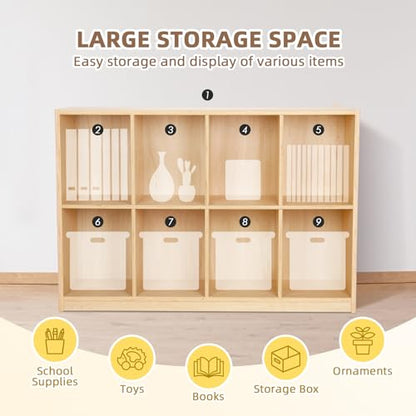 8 Compartment Wooden Storage Cabinet