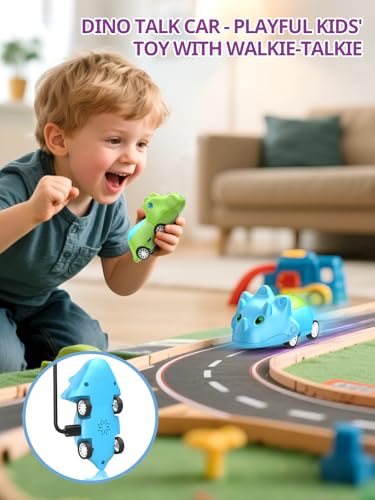 Walkie Talkies for Kids Rechargeable Dino Toy Cars 48H Playtime (2 Count)